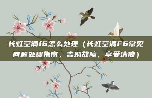 长虹空调f6怎么处理（长虹空调F6常见问题处理指南，告别故障，享受清凉）