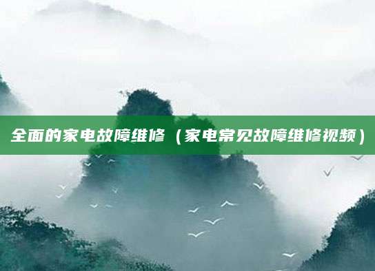 全面的家电故障维修（家电常见故障维修视频）