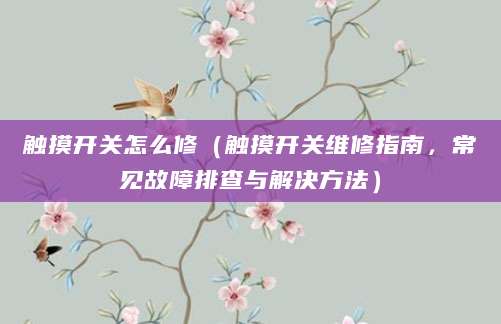 触摸开关怎么修(触摸开关维修指南,常见故障排查与解决方法)