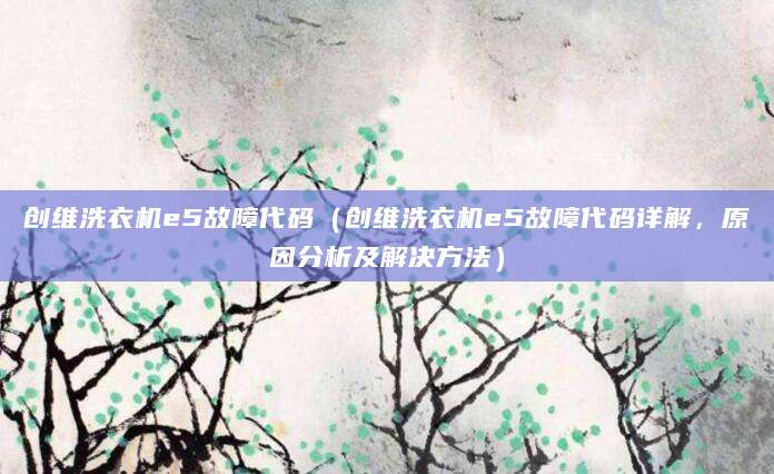 创维洗衣机e5故障代码（创维洗衣机e5故障代码详解，原因分析及解决方法）
