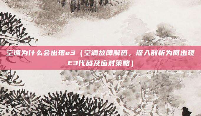 空调为什么会出现e3（空调故障解码，深入剖析为何出现E3代码及应对策略）