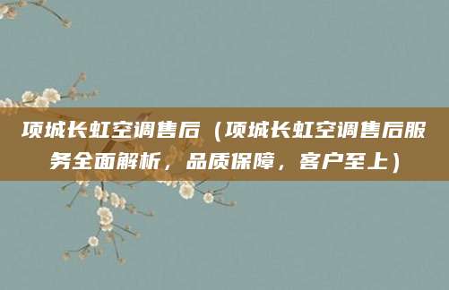 项城长虹空调售后(项城长虹空调售后服务全面解析,品质保障,客户至上)