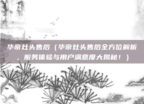 华帝灶头售后（华帝灶头售后全方位解析，服务体验与用户满意度大揭秘！）