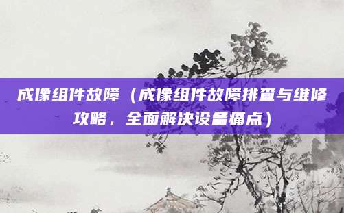 成像组件故障（成像组件故障排查与维修攻略，全面解决设备痛点）