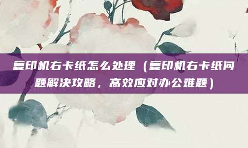 复印机右卡纸怎么处理（复印机右卡纸问题解决攻略，高效应对办公难题）
