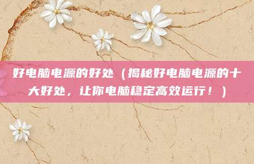 好电脑电源的好处(揭秘好电脑电源的十大好处,让你电脑稳定高效运行!)