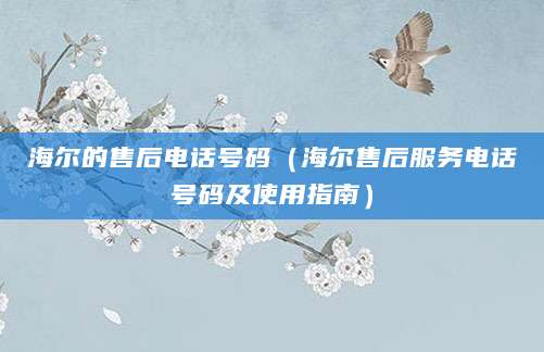 海尔的售后电话号码(海尔售后服务电话号码及使用指南)