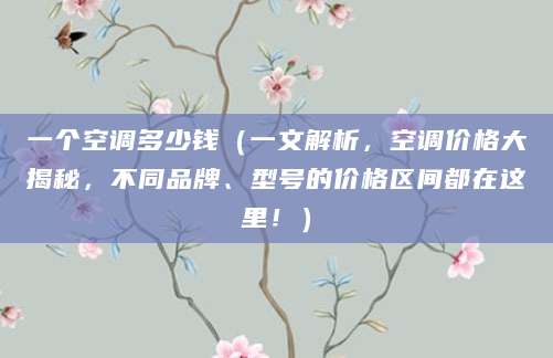 一个空调多少钱（一文解析，空调价格大揭秘，不同品牌、型号的价格区间都在这里！）