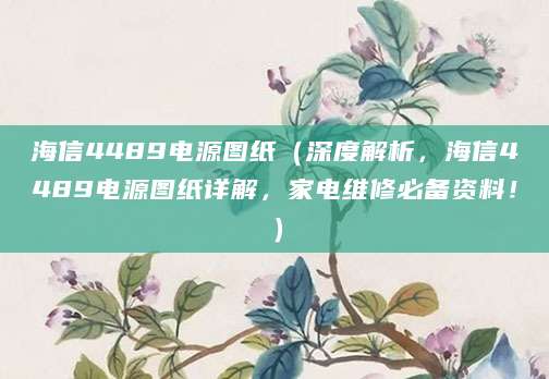 海信4489电源图纸（深度解析，海信4489电源图纸详解，家电维修必备资料！）
