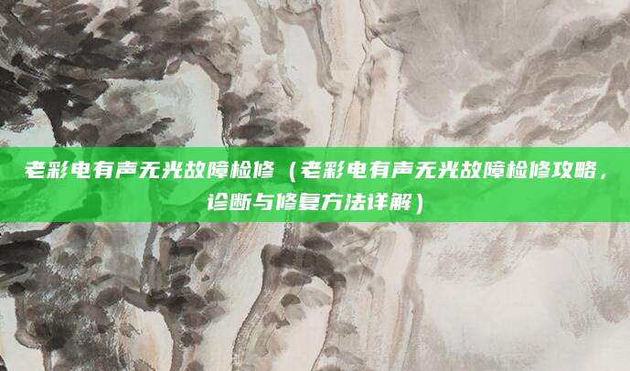 老彩电有声无光故障检修（老彩电有声无光故障检修攻略，诊断与修复方法详解）