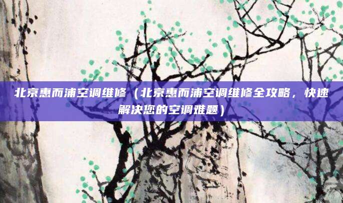 北京惠而浦空调维修（北京惠而浦空调维修全攻略，快速解决您的空调难题）