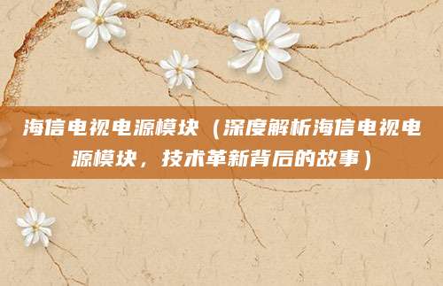 海信电视电源模块(深度解析海信电视电源模块,技术革新背后的故事)