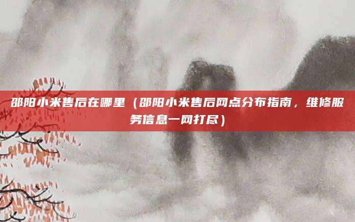 邵阳小米售后在哪里（邵阳小米售后网点分布指南，维修服务信息一网打尽）