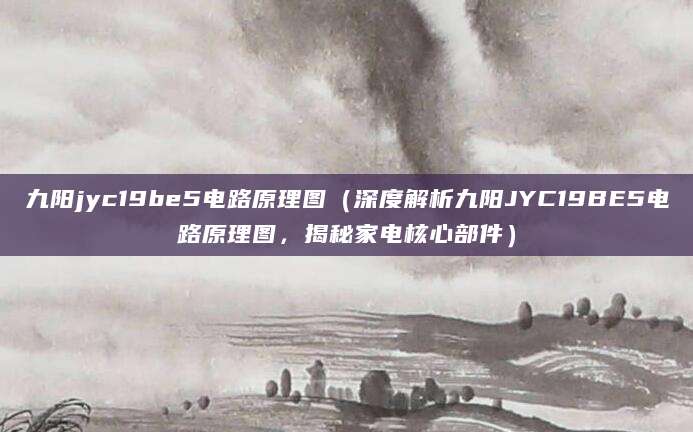九阳jyc19be5电路原理图（深度解析九阳JYC19BE5电路原理图，揭秘家电核心部件）