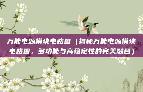 万能电源模块电路图（揭秘万能电源模块电路图，多功能与高稳定性的完美融合）