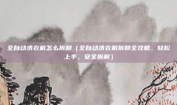 全自动洗衣机怎么拆卸(全自动洗衣机拆卸全攻略,轻松上手,安全拆解)