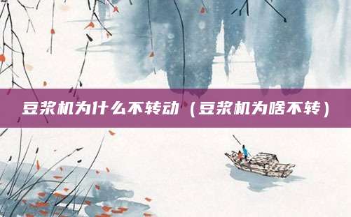 豆浆机为什么不转动（豆浆机为啥不转）