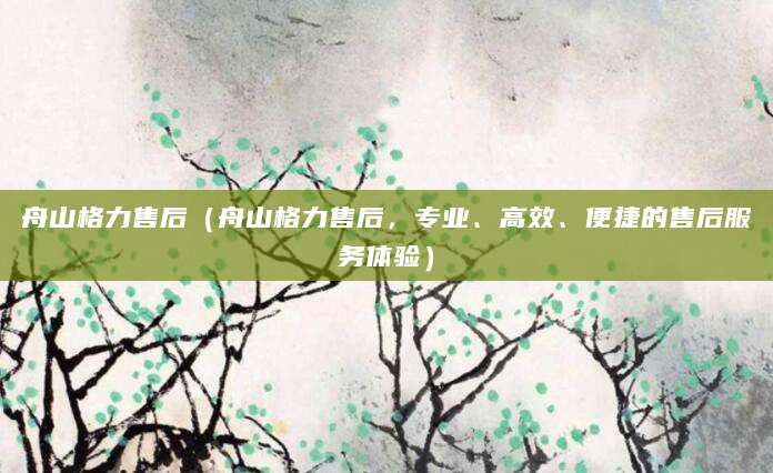 舟山格力售后(舟山格力售后,专业、高效、便捷的售后服务体验)