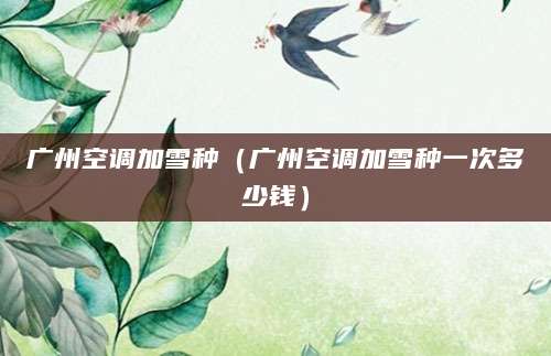 广州空调加雪种（广州空调加雪种一次多少钱）