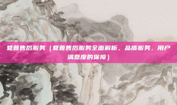 夏普售后服务(夏普售后服务全面解析,品质服务,用户满意度的保障)