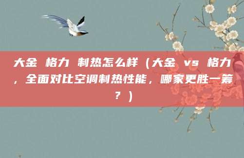 大金 格力 制热怎么样（大金 vs 格力，全面对比空调制热性能，哪家更胜一筹？）