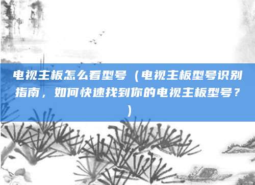 电视主板怎么看型号(电视主板型号识别指南,如何快速找到你的电视主板型号?)