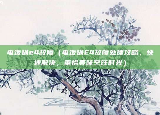 电饭锅e4故障（电饭锅E4故障处理攻略，快速解决，重拾美味烹饪时光）