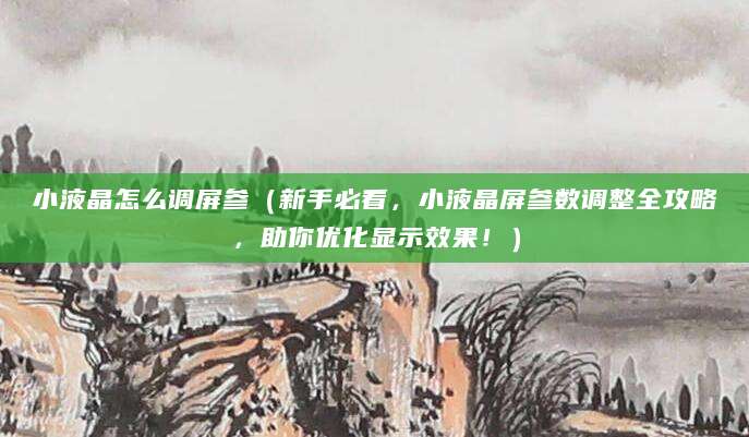 小液晶怎么调屏参(新手必看,小液晶屏参数调整全攻略,助你优化显示效果!)