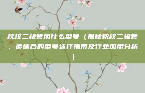 枕校二极管用什么型号(揭秘枕校二极管,最适合的型号选择指南及行业应用分析)