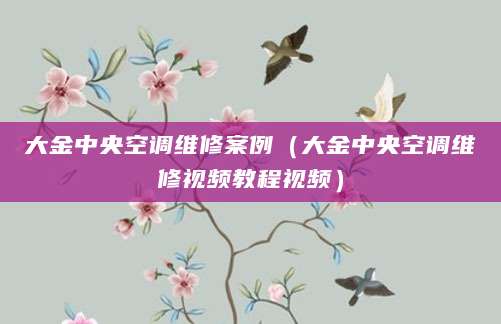 大金中央空调维修案例(大金中央空调维修视频教程视频)
