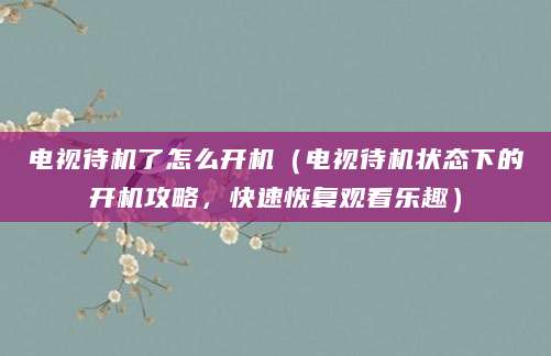 电视待机了怎么开机（电视待机状态下的开机攻略，快速恢复观看乐趣）