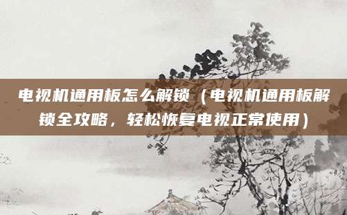 电视机通用板怎么解锁（电视机通用板解锁全攻略，轻松恢复电视正常使用）