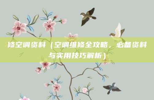 修空调资料（空调维修全攻略，必备资料与实用技巧解析）