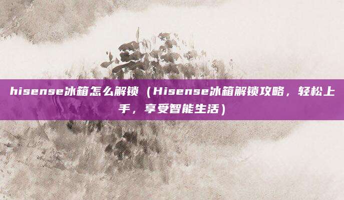 hisense冰箱怎么解锁（Hisense冰箱解锁攻略，轻松上手，享受智能生活）