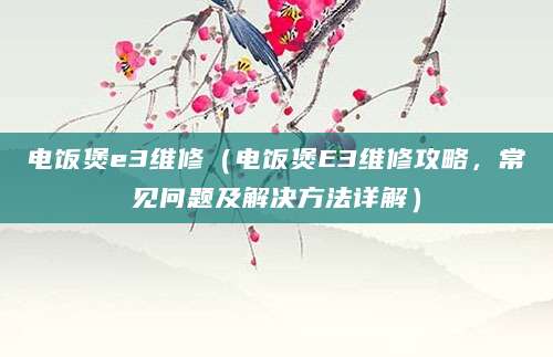 电饭煲e3维修(电饭煲E3维修攻略,常见问题及解决方法详解)