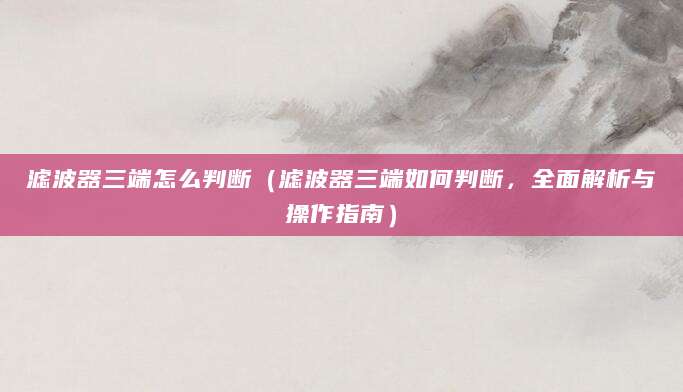 滤波器三端怎么判断（滤波器三端如何判断，全面解析与操作指南）