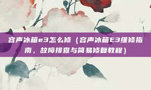 容声冰箱e3怎么修(容声冰箱E3维修指南,故障排查与简易修复教程)