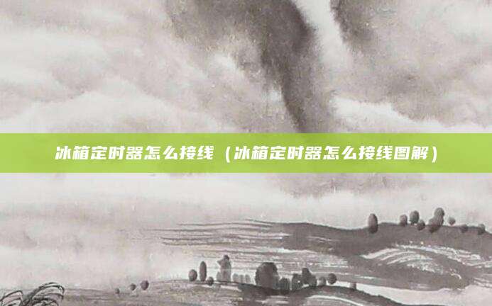 冰箱定时器怎么接线（冰箱定时器怎么接线图解）