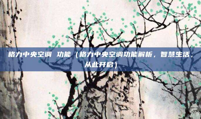 格力中央空调 功能(格力中央空调功能解析,智慧生活,从此开启)