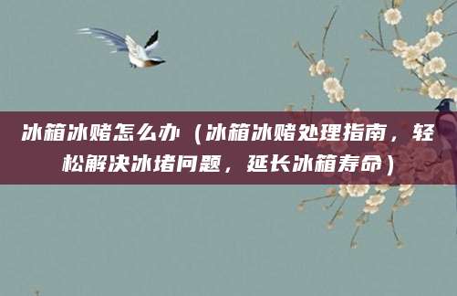 冰箱冰赌怎么办(冰箱冰赌处理指南,轻松解决冰堵问题,延长冰箱寿命)