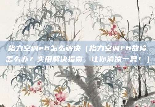 格力空调e6怎么解决(格力空调E6故障怎么办?实用解决指南,让你清凉一夏!)