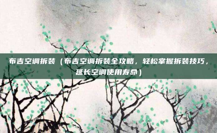 布吉空调拆装(布吉空调拆装全攻略,轻松掌握拆装技巧,延长空调使用寿命)