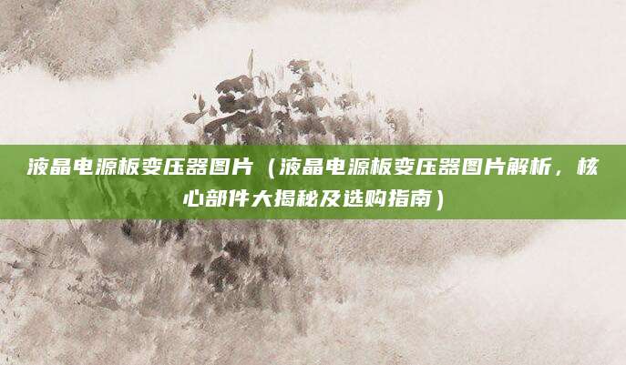液晶电源板变压器图片(液晶电源板变压器图片解析,核心部件大揭秘及选购指南)