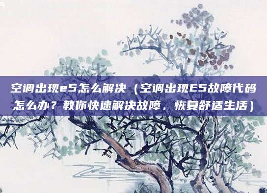 空调出现e5怎么解决(空调出现E5故障代码怎么办?教你快速解决故障,恢复舒适生活)