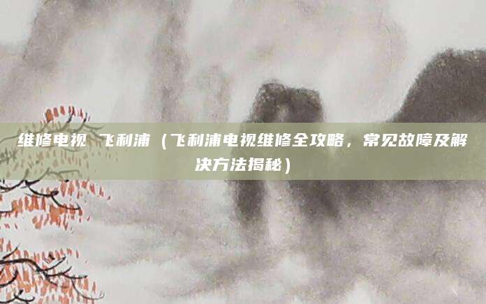维修电视 飞利浦（飞利浦电视维修全攻略，常见故障及解决方法揭秘）