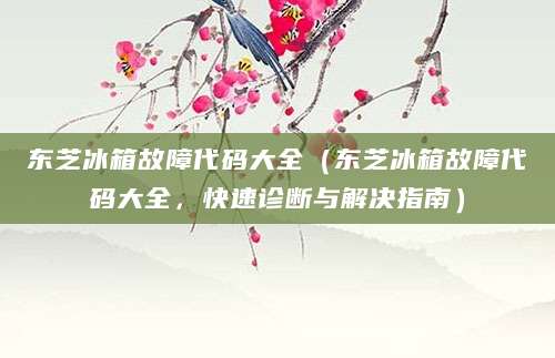 东芝冰箱故障代码大全（东芝冰箱故障代码大全，快速诊断与解决指南）