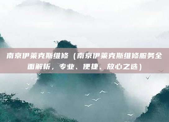 南京伊莱克斯维修（南京伊莱克斯维修服务全面解析，专业、便捷、放心之选）
