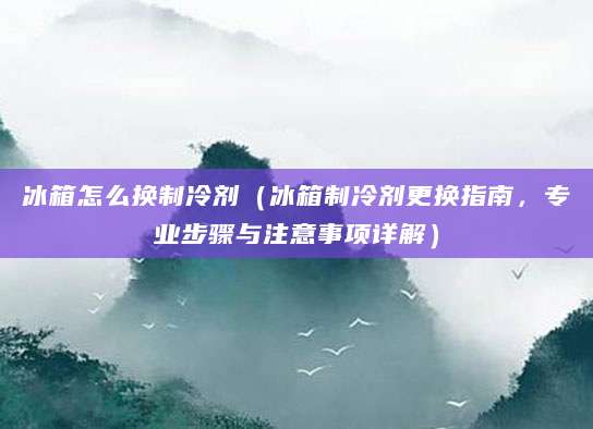 冰箱怎么换制冷剂(冰箱制冷剂更换指南,专业步骤与注意事项详解)