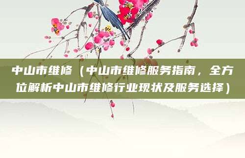 中山市维修（中山市维修服务指南，全方位解析中山市维修行业现状及服务选择）